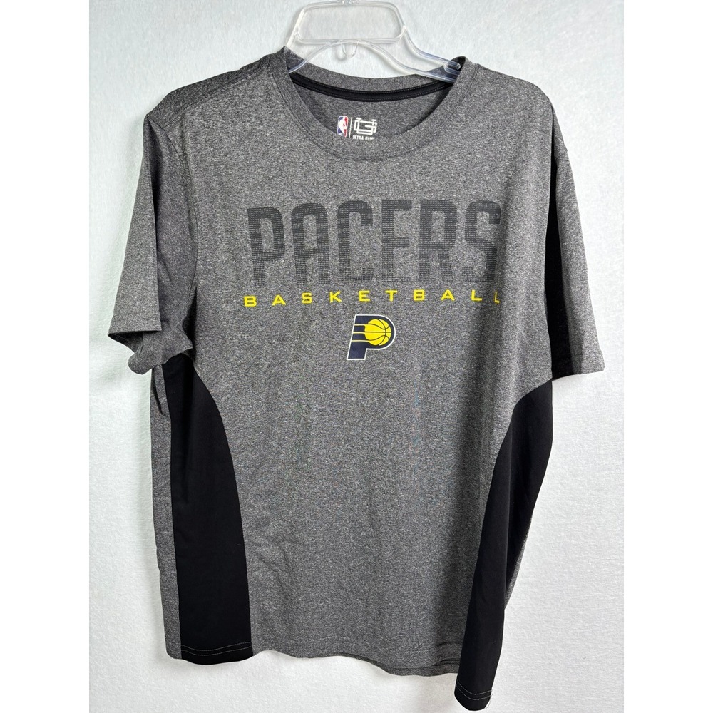 NBA Ultra Game Indiana Pacers Basketball Performance Shirt Mens Large Gray Black